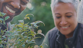 Young people planting seeds